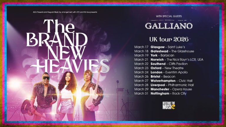The Brand New Heavies: UK Tour March 2026, all dates with special guests Galliano