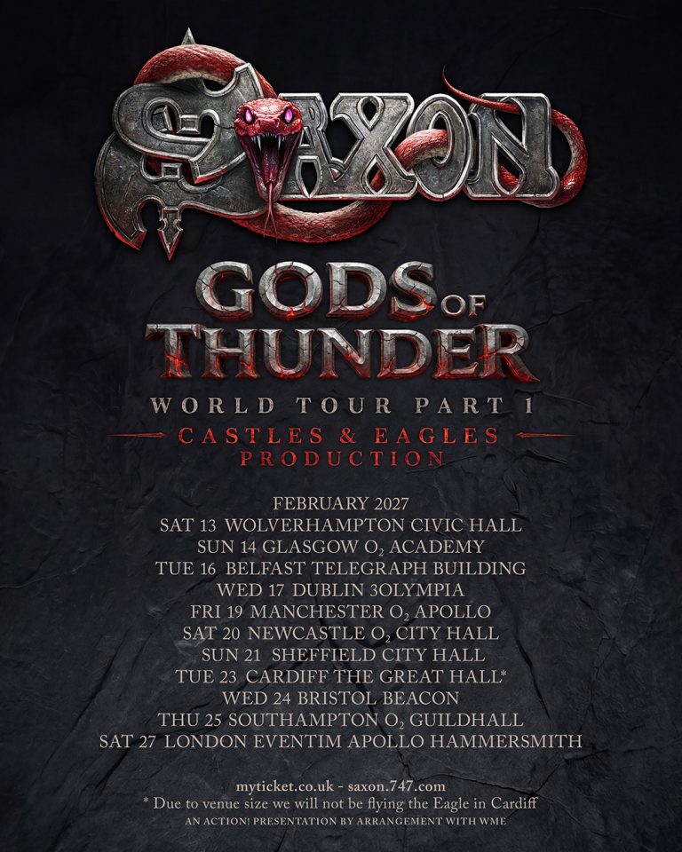 Saxon announce ‘Gods Of Thunder’ UK & Ireland Dates – 2027