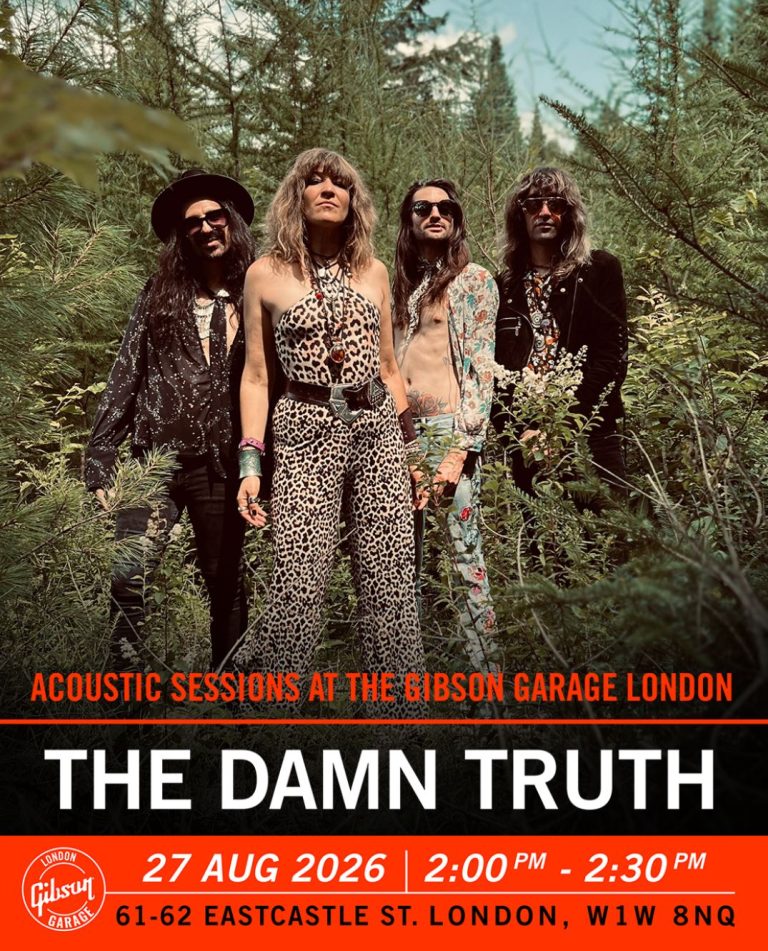 The Damn Truth on tour in the UK in August and September including free acoustic show at The Gibson Garage in London